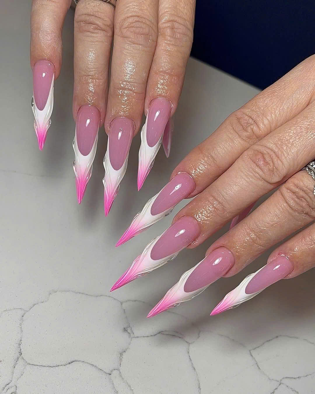 Elegant Rosé French Tips