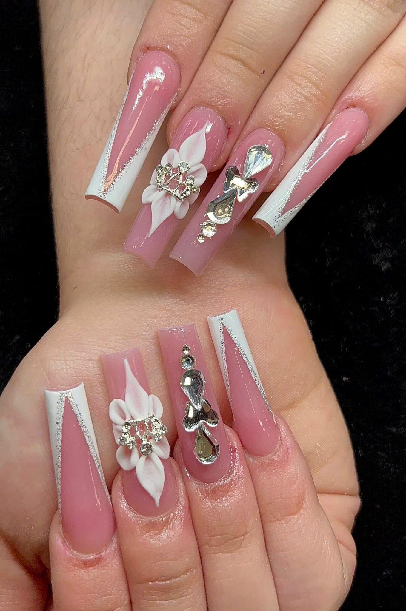 Luxury 3D Flowers with Crystals