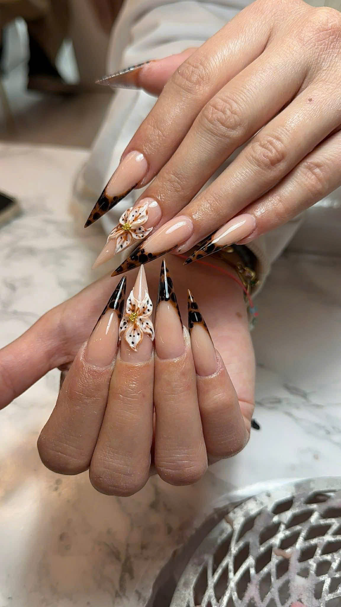 Leopard Stiletto with Hand Painting